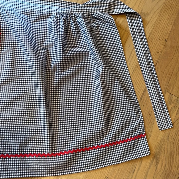 Vintage key to my heart gingham Rick rack apron kitchen game costume apron love - Picture 4 of 13